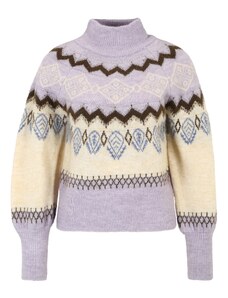 OBJECT Petite Пуловер 'NOELLA' бежово / синьо / тъмнокафяво / светлолилаво