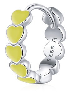 Cребърна обеца Yellow Email Hearts