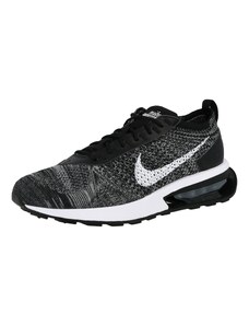 Nike Sportswear Ниски маратонки 'Air Max Flyknit Racer' сиво / черно / бяло