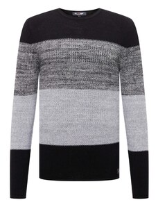Key Largo Пуловер 'Jogi' сиво / сив меланж / черно