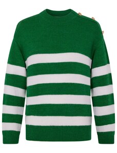 NAF NAF Пуловер 'Annie' зелено / бяло