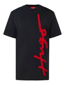 HUGO Тениска 'Dyton' огнено червено / черно