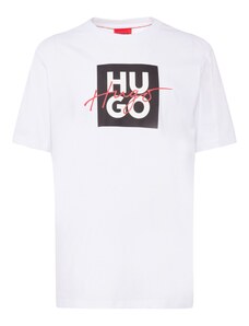 HUGO Тениска 'Dalpaca' червено / черно / бяло