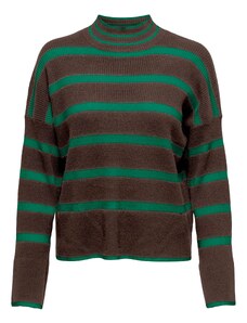 ONLY Пуловер 'IBI' кафяво / зелено