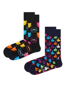 Happy Socks Къси чорапи '2-Pack Cat Socks' пъстро