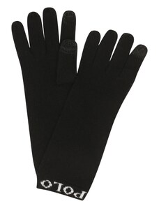 Polo Ralph Lauren Ръкавици с пръсти черно / бяло