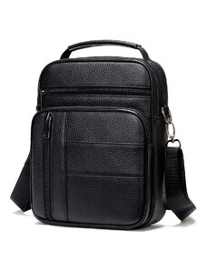 PFY Мъжка чанта, Leon GT952, естествена кожа, черен модел