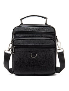 OEM Мъжка чанта за рамо Khai GT1816, естествена кожа, черна