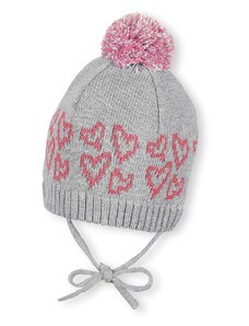 Плетена зимна шапка за момичета с пискюл,Sterntaler