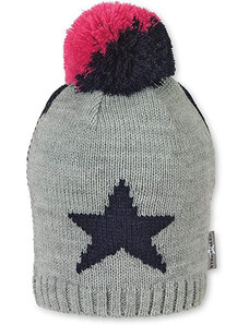 Зимна плетена шапка с помпон, Sterntaler