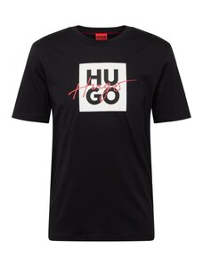 HUGO Red Тениска 'Dalpaca' червено / черно / бяло