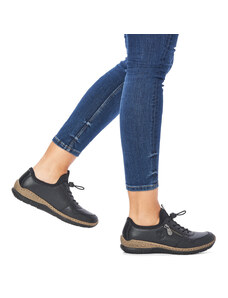 Дамски обувки с връзки Rieker Antistress ширина F1/2 N32G0-00 черни