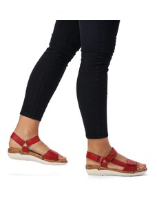 Дамски анатомични сандали естествена кожа Remonte R6855-33 ширина F1/2 червени
