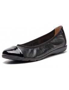 Дамски равни обувки пантофки от естествена кожа Caprice черни