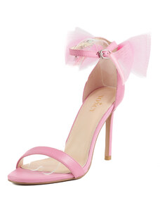 Дамски елегантни сандали на ток Yoncy естествена кожа розови