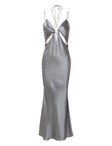 River Island Вечерна рокля сребърно сиво
