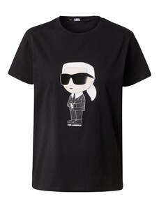 Karl Lagerfeld Тениска 'Ikonik 2.0' черно / бяло