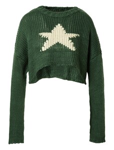 Edikted Пуловер 'Mega' бежово / смарагдово зелено