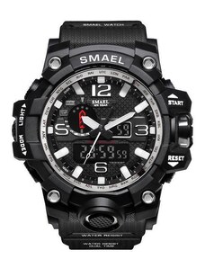 Спортен мъжки часовник SMAEL THOUGH, Черен/Сребрист