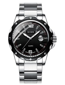 Мъжки часовник Biden Business & Style, Неръждаема стомана, Кварцов, Сребрист/Черен