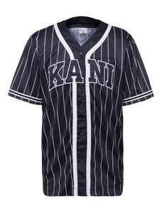 Karl Kani Тениска 'Serif Pinstripe' черно / бяло