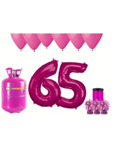 HeliumKing Хелиев парти комплект за 65-ри рожден ден с розови балони