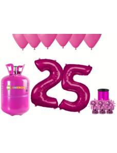 HeliumKing Хелиев парти комплект за 25-ри рожден ден с розови балони