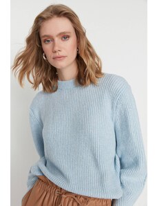 Пуловер Trendyol - син - овърсайз