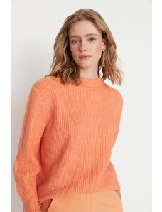 Trendyol сьомга широка кройка мека текстурирана основна трикотаж пуловер