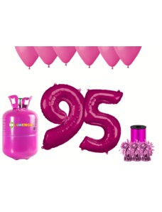 HeliumKing Хелиев парти комплект за 95-ри рожден ден с розови балони