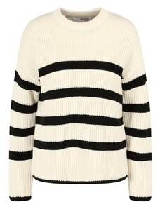 Selected Femme Tall Пуловер 'BLOOMIE' черно / бял памук