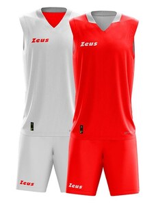 Двулицев Баскетболен Екип ZEUS Kit Doblo Bianco/Rosso