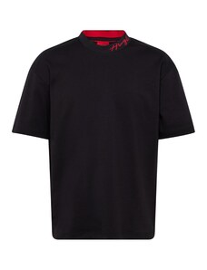 HUGO Тениска 'Demming' червено / черно