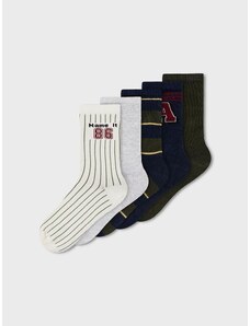 Комплект 5 бр. чорапи за момчета Name it NKMVAKS, Бял/Черен