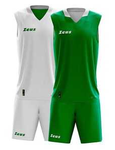 Двулицев Баскетболен Екип ZEUS Kit Doblo Bianco/Verde