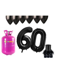 HeliumKing Хелиев парти комплект за 60-ия рожден ден с черни балони