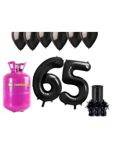HeliumKing Хелиев парти комплект за 65-ия рожден ден с черни балони