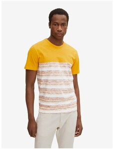 Бяло-оранжева мъжка раирана тениска Tom Tailor - Мъжка