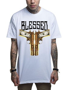Мъжка тениска MAFIOSO - BLESSED - Бяла - MAF077