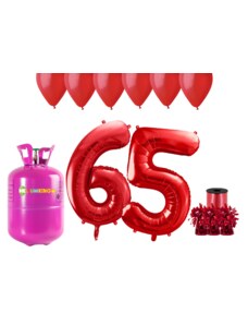 HeliumKing Хелиев парти комплект за 65-ви рожден ден с червени балони