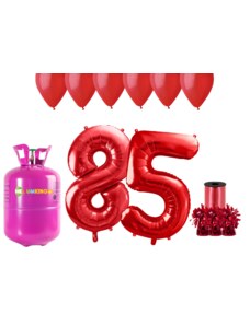 HeliumKing Хелиев парти комплект за 85-ви рожден ден с червени балони