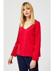 Moodo Shirt with decorative front - red