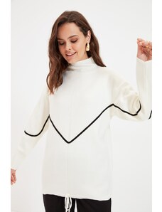 Trendyol Ecru ивица купчина подробни трикотаж пуловер