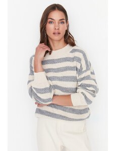 Trendyol екрю широк годни трикотаж пуловер