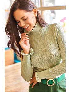 Пуловер Olalook - Зелен - Slim fit