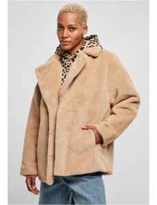 Дамско пухкаво палто в бежов цвят Urban Classics Ladies Teddy