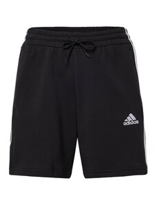 ADIDAS SPORTSWEAR Спортен панталон 'Essentials French Terry 3-Stripes' черно / бяло