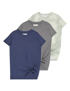 Abercrombie & Fitch Тениска морскосиньо / сив меланж / пастелно зелено
