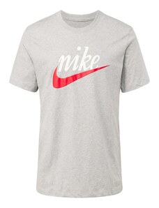 Nike Sportswear Тениска 'FUTURA 2' сив меланж / оранжево-червено / бяло