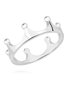 DELIS Сребърен пръстен от проба 925, JW338, дизайн на корона, с родиево покритие
